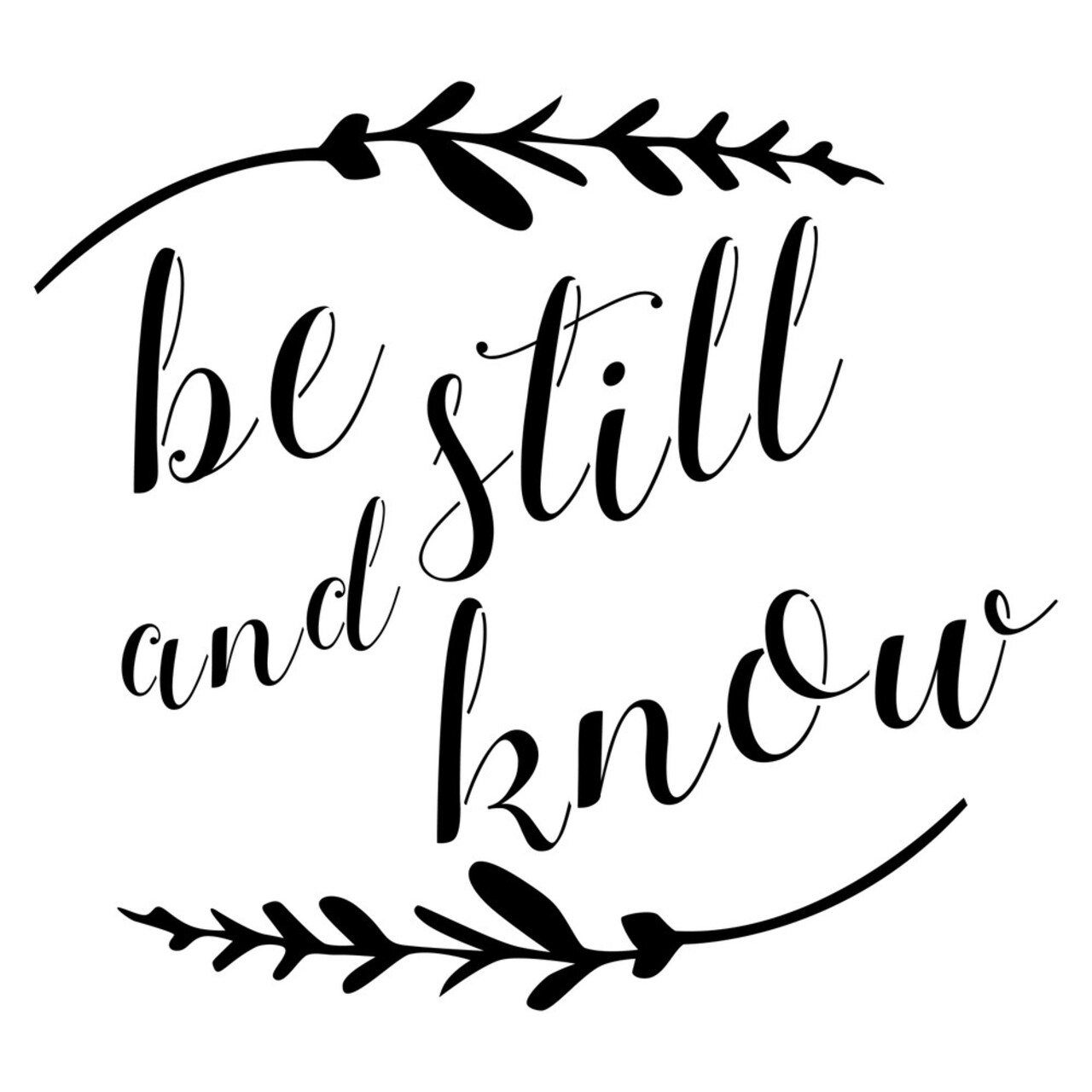 Be Still and Know Embossing 12 x 12 Stencil | FS016 by Designer Stencils | Word & Phrase Stencils | Reusable Stencils for Painting on Wood, Wall, Tile, Canvas, Paper, Fabric, Furniture, Floor | Reusable Stencil for Home Makeover | Easy to Use & Clean